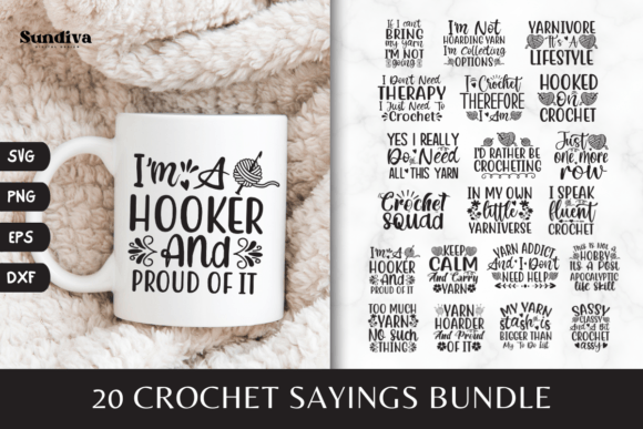 20 Funny Crochet Quotes SVG Bundle Review