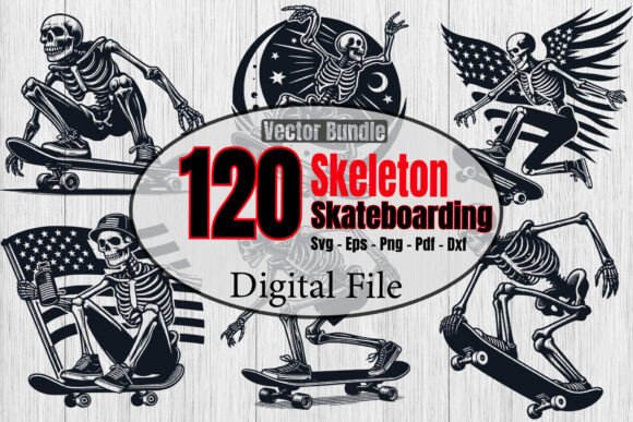 Funny Skeleton Skateboarding Svg Bundle Review